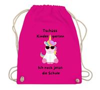 My-Home-Style - Sports Bag School Child 2024 - Unicorn Goodbye Nursery - Gym Bag 37 x 46 cm - Gift First Day at School Girls School Cone Filling, fuchsia, mittelgroß