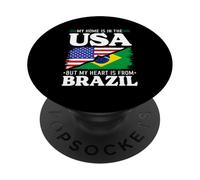 My Home USA Brazilian Brasil Culture Pride Brazil Heritage PopSockets Adhesive PopGrip