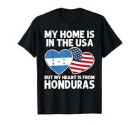 My Home USA My Heart Honduras Honduran American Pride Flag T-Shirt