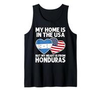 My Home USA My Heart Honduras Honduran American Pride Flag Tank Top