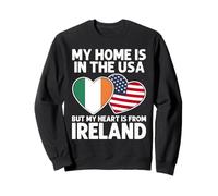 My Home USA My Heart Ireland Irish American Pride Flag Sweatshirt