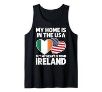 My Home USA My Heart Ireland Irish American Pride Flag Tank Top