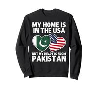 My Home USA My Heart Pakistan Pakistani American Pride Flag Sweatshirt