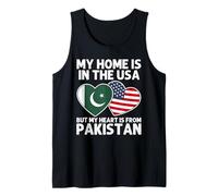 My Home USA My Heart Pakistan Pakistani American Pride Flag Tank Top