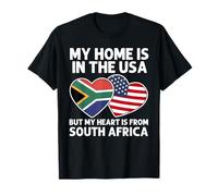 My Home USA My Heart South Africa African American Pride T-Shirt