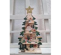 My Home Wooden Christmas Tree with 4 Levels and Lighting