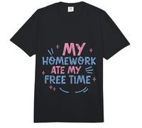 My Homework Ate My Free Time Student Struggles - Comfort Colors Adult Heavyweight T-Shirt