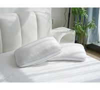 MY HOMIE Pudding Pillow: Premium Feather Fibre, Ergonomic Design, Ideal for Neck Pain, 1200grams, Hotel Pillows Ultra Soft Feel | Hypoallergenic Microfibre Filling | Standard Size 40x60+4cm bed pillow