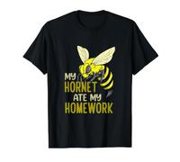 My Hornet Ate My Homework Funny Insect Wasp School Value Graphic T-Shirt, Men, Black, L