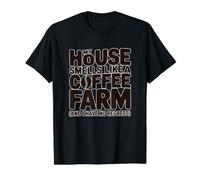 My House Smells Like A Coffee Farm Funny Caffeine Lovers Value Graphic T-Shirt, Men, Black, XL