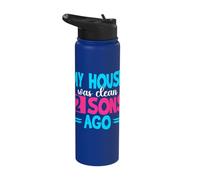 My House was Clean 2 Sons Ago Funny Parenting Mommy Daddy Stainless Steel Insulated Water Bottle