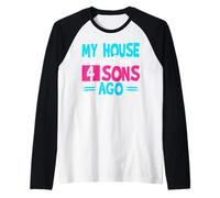 My House was Clean 4 Sons Ago Funny Parenting Mommy Daddy Raglan Baseball Tee