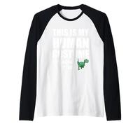 My Human Costume, I'm Really A T-Rex Halloween Kids Dinosaur Raglan Baseball Tee