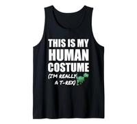 My Human Costume, I'm Really A T-Rex Halloween Kids Dinosaur Tank Top