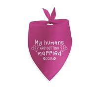 My Humans are Getting Married Dog Bandana 2025 Engagement Announcement Gift for Large Medium Small Dogs Wedding Party Decorations Photo Prop Pet Scarf Accessories Christmas Puppy Gifts