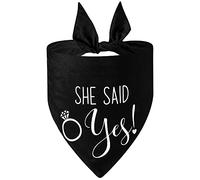 My Humans are Getting Married Dog Bandana, Engagement Gifts for Couples Pet Accessories(Black Diamond Rings)