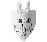 My Humans are Getting Married Dog Bandana, Engagement Gifts for Couples Pet Accessories(White Diamond Rings)