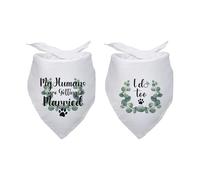 My Humans are Getting Married I Do Too Wedding Dog Bandana Bridal Party Engagement Photo Prop Pet Scarf Accessories White Wedding Bandana for Dog Lovers Owner Gift Pack of 2