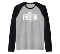 My Husband Defends Our Freedom Military Veteran Raglan Baseball Tee