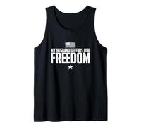 My Husband Defends Our Freedom Military Veteran Tank Top