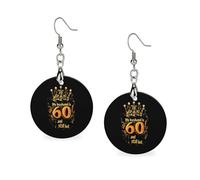 My Husband Is 60 Still Hot Round Wooden Earrings Boho Drop Pendant Fashion Gifts for Women