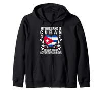 My Husband Is Cuban Husband Cuba Flag Zip Hoodie