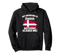 My Husband Is Danish Funny Denmark Flag Gift for Wife Pullover Hoodie