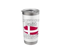 My Husband is Danish Funny Denmark Flag Gift for Wife Stainless Steel Insulated Tumbler