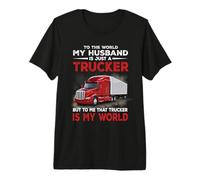 My Husband is Just A Trucker Funny Truck Driver Premium T-Shirt