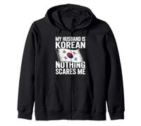 My Husband Is Korean Nothing Scares Me Zip Hoodie