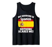 My Husband is Spanish Funny Spain Flag Gift for Wife Tank Top