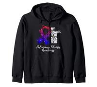 My Husband’s Fight Is My Fight Pulmonary Fibrosis Awareness Zip Hoodie