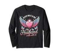 My Husband Walks with Me Grieving Widow Novelty Long Sleeve T-Shirt