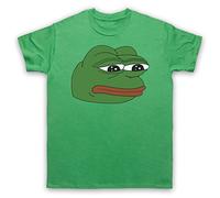 My Icon Art and Clothing Pepe The Frog Funny Internet Humour Meme Mens T-Shirt, Green, Large