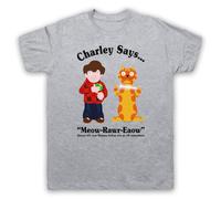 My Icon Art and Clothing Retro Cartoon Charley Says 70s Public Information Mens T-Shirt, Heather Grey, Medium