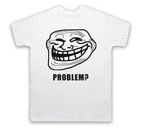 My Icon Art and Clothing Trollface Meme Funny Mischievous Smile Trolls Trolling Humour Mens T-Shirt, White, 3XL