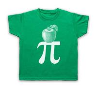 My Icon Art & Clothing Apple Pi Pie Maths Food Parody Kids T-Shirt, Green, 5-6 Years