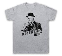 My Icon Art & Clothing Arthur Daley Stick It On The Slate Dave Retro Minder Mens T-Shirt, Light Grey, 4XL