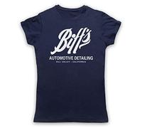 My Icon Art & Clothing Back Future Biff's Automotive Detailing Womens T-Shirt, Navy Blue, 2XL