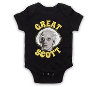 My Icon Art & Clothing Back Future Doc Great Scott Sci Fi Film BTTF Baby Grow, Black, 0-3 Months
