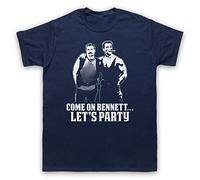 My Icon Art & Clothing Bennett & Matrix Let's Party Arnie Action Command Film Mens T-Shirt, Navy Blue, Medium