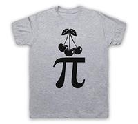 My Icon Art & Clothing Cherry Pi Pie Maths Food Parody Mens T-Shirt, Light Grey, Small