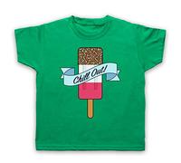 My Icon Art & Clothing Chill Out Retro Fab Ice Lolly Kids T-Shirt, Green, 3-4 Years