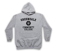 My Icon Art & Clothing Community Greendale Community College Adults Hoodie, Light Grey, XL