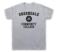 My Icon Art & Clothing Community Greendale Community College Mens T-Shirt, Light Grey, Large