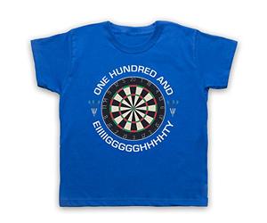 My Icon Art & Clothing Darts Dartboard One Hundred and Eighty Eiiiigggghhhhhty Kids T-Shirt, Royal Blue, 2-3 Years