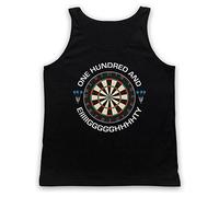 My Icon Art & Clothing Darts Dartboard One Hundred and Eighty Eiiiigggghhhhhty Tank Top Vest, Black, Medium