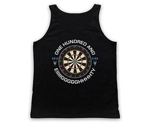 My Icon Art & Clothing Darts Dartboard One Hundred and Eighty Eiiiigggghhhhhty Tank Top Vest, Black, Medium