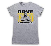 My Icon Art & Clothing Dave Chisnall Darts Tribute English Player Womens T-Shirt, Light Grey, Small