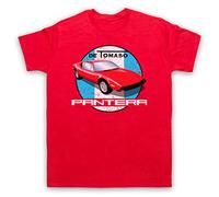 My Icon Art & Clothing De Tomaso Pantera Italian Classic Muscle Car Mens T-Shirt, Red, XL